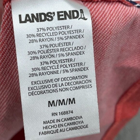 Lands End Mens Red Heathered Short Sleeve T-Shirt M Size a1340 - Picture 5 of 7